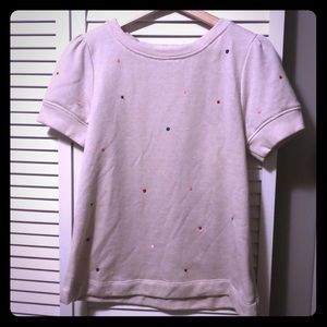 Anthro t.la puff-sleeved dotted sweatshirt
